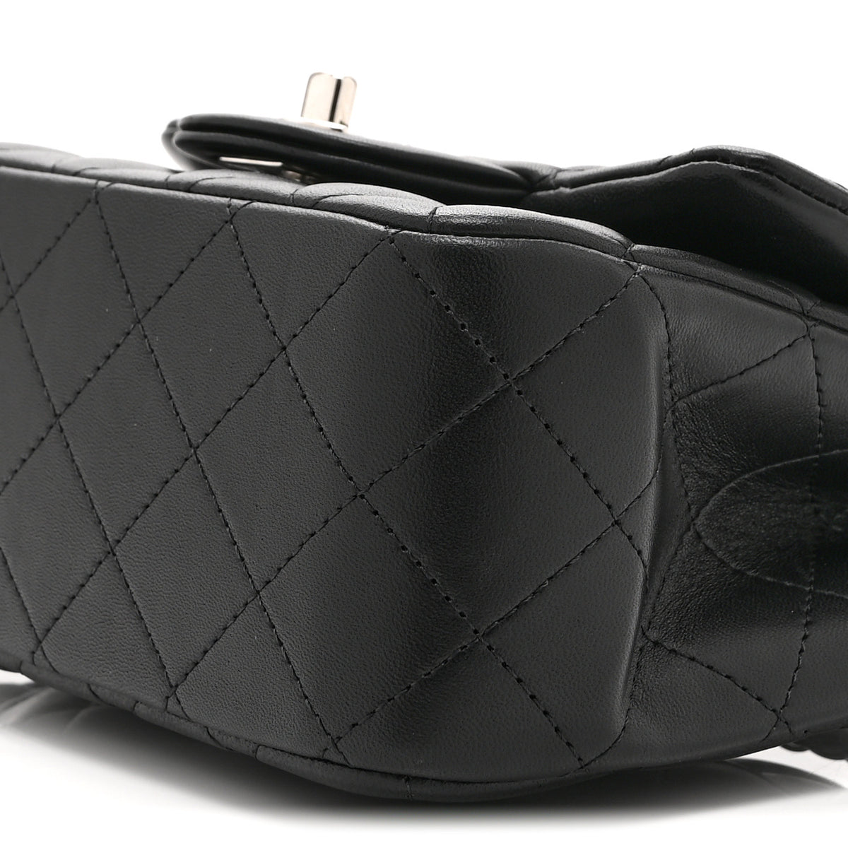Lambskin Quilted Mini Square Flap Black