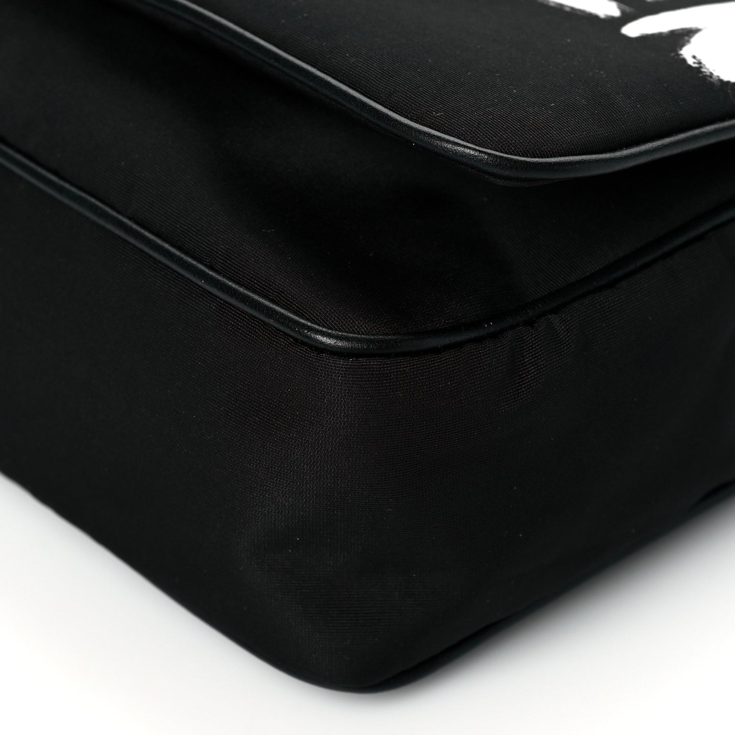 Nylon Graffiti Skull Small Crossbody Bag Black White