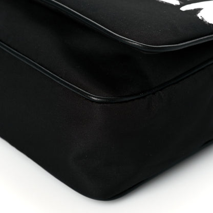 Alexander McQueen Nylon Graffiti Skull Small Crossbody Bag Black White 11 of 12
