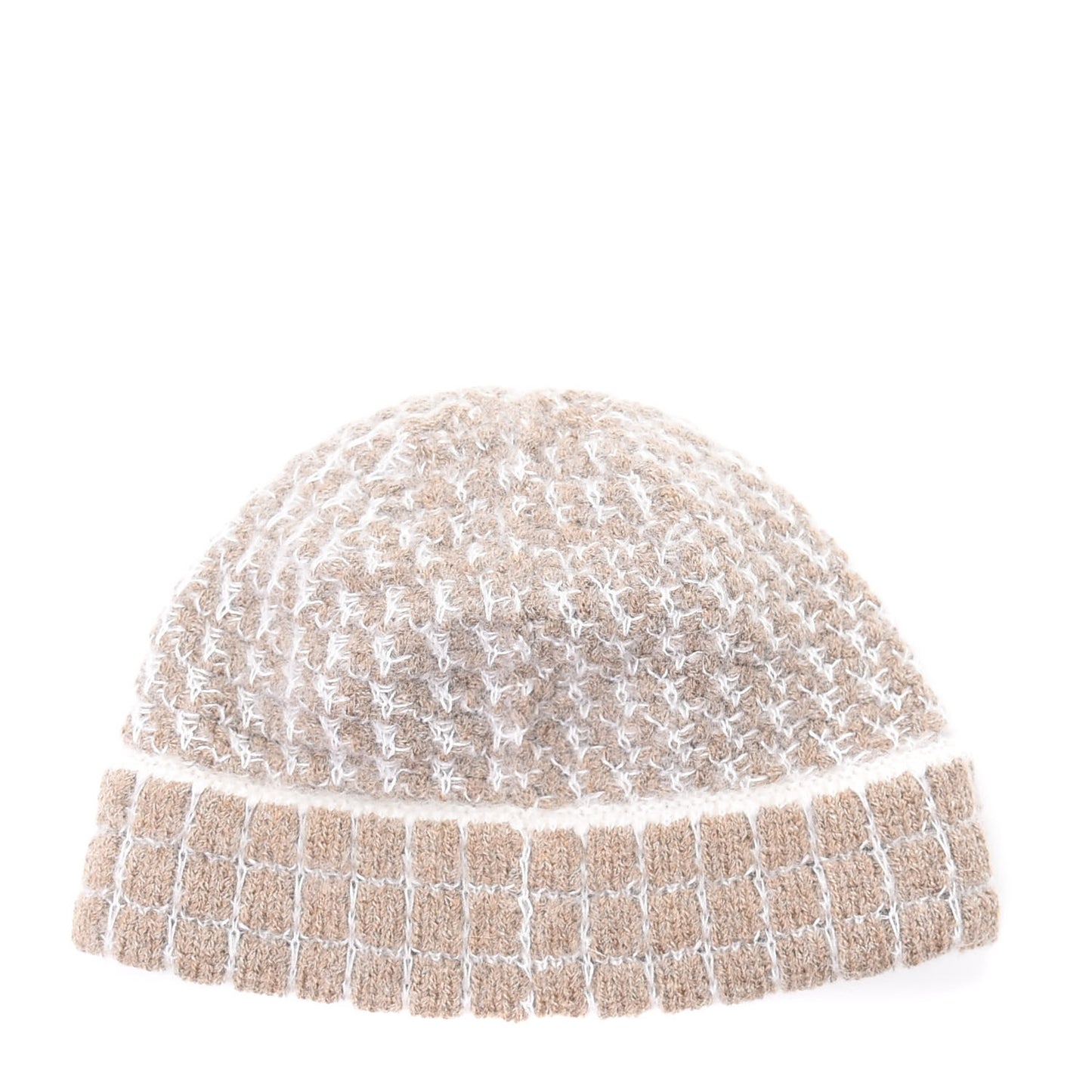 Wool Safety Pin Beanie Beige