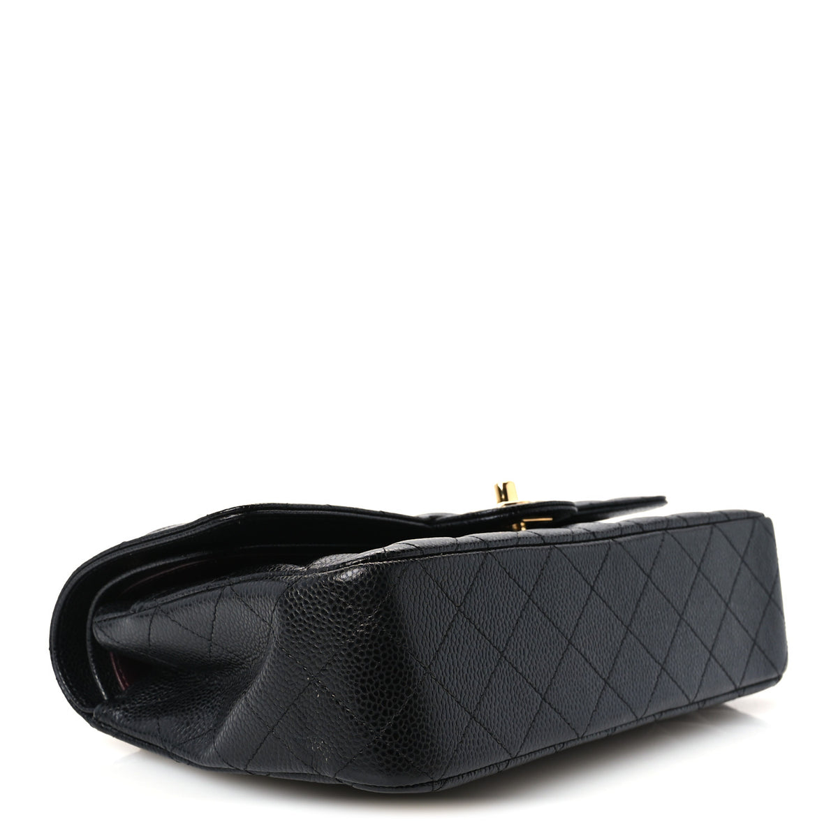 Caviar Quilted Medium Double Flap Black