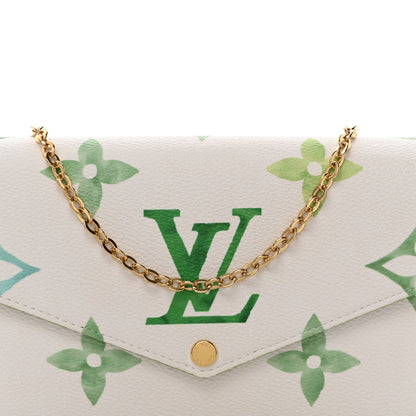Louis Vuitton Monogram Giant By The Pool 2.0 Felicie Pochette Chain Wallet Jade Green 8 of 10