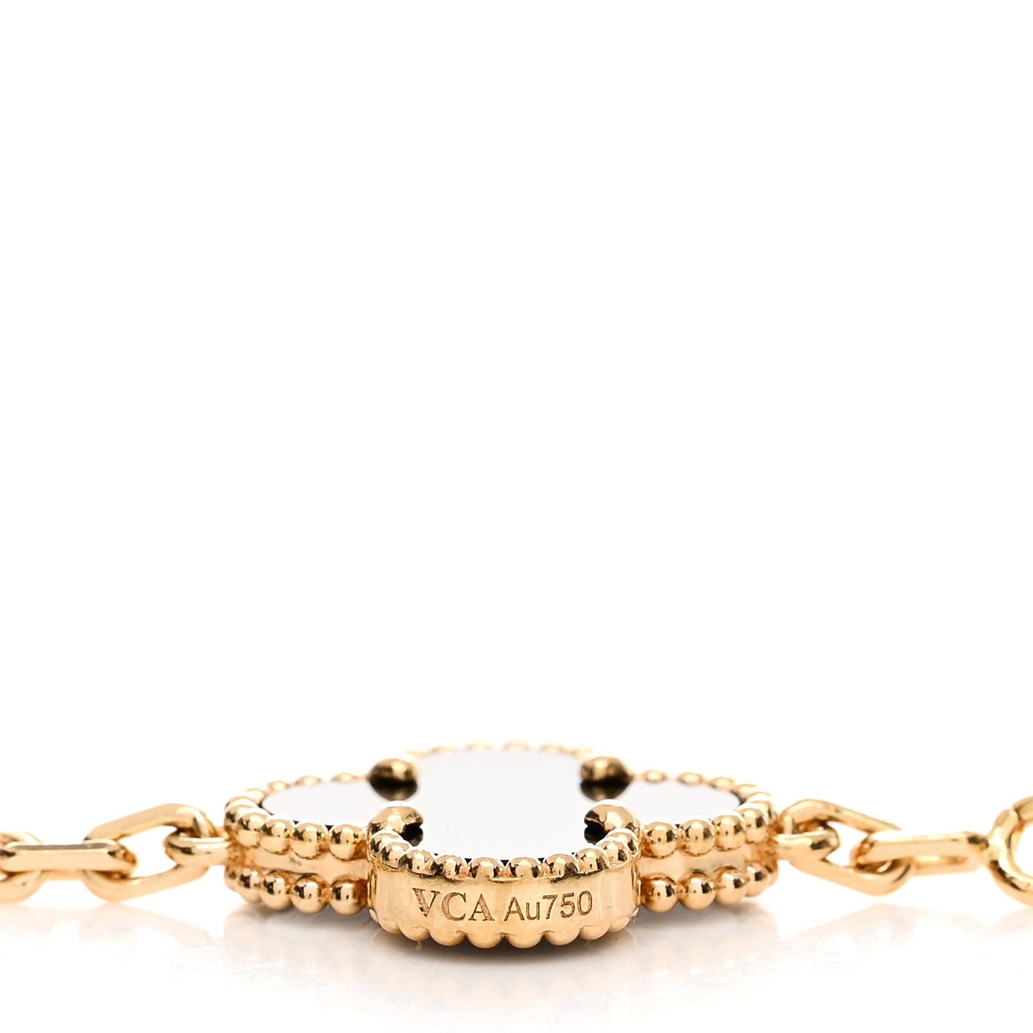 18K Yellow Gold Black Onyx 5 Motifs Vintage Alhambra Bracelet