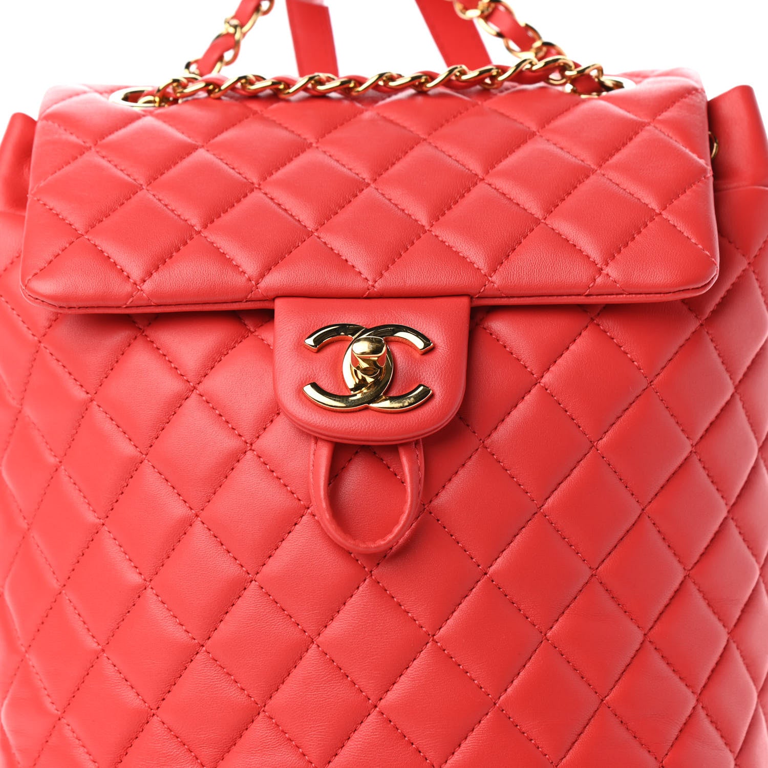 Chanel Lambskin Quilted Small Urban Spirit Backpack Red 10 of 10