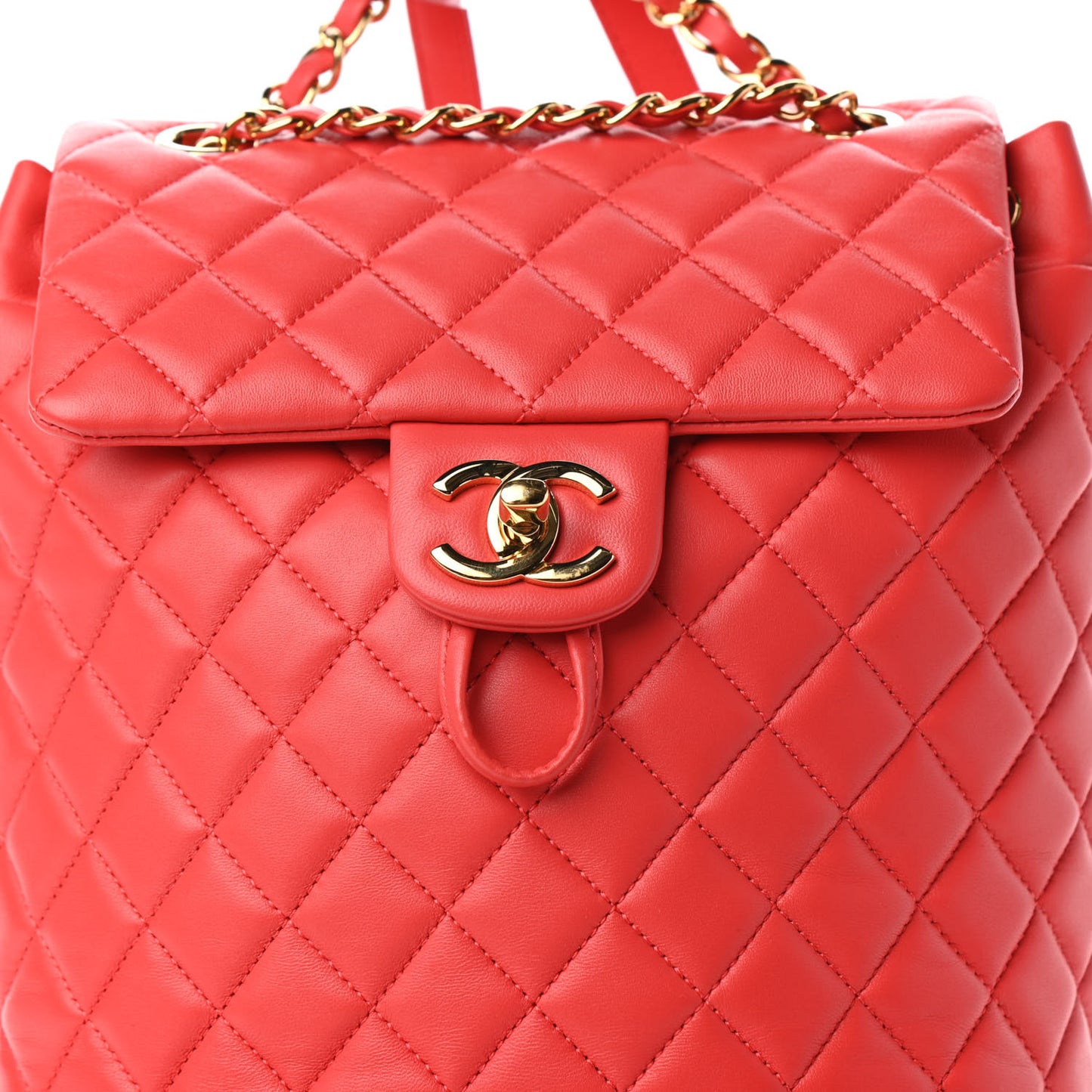 Lambskin Quilted Small Urban Spirit Backpack Red