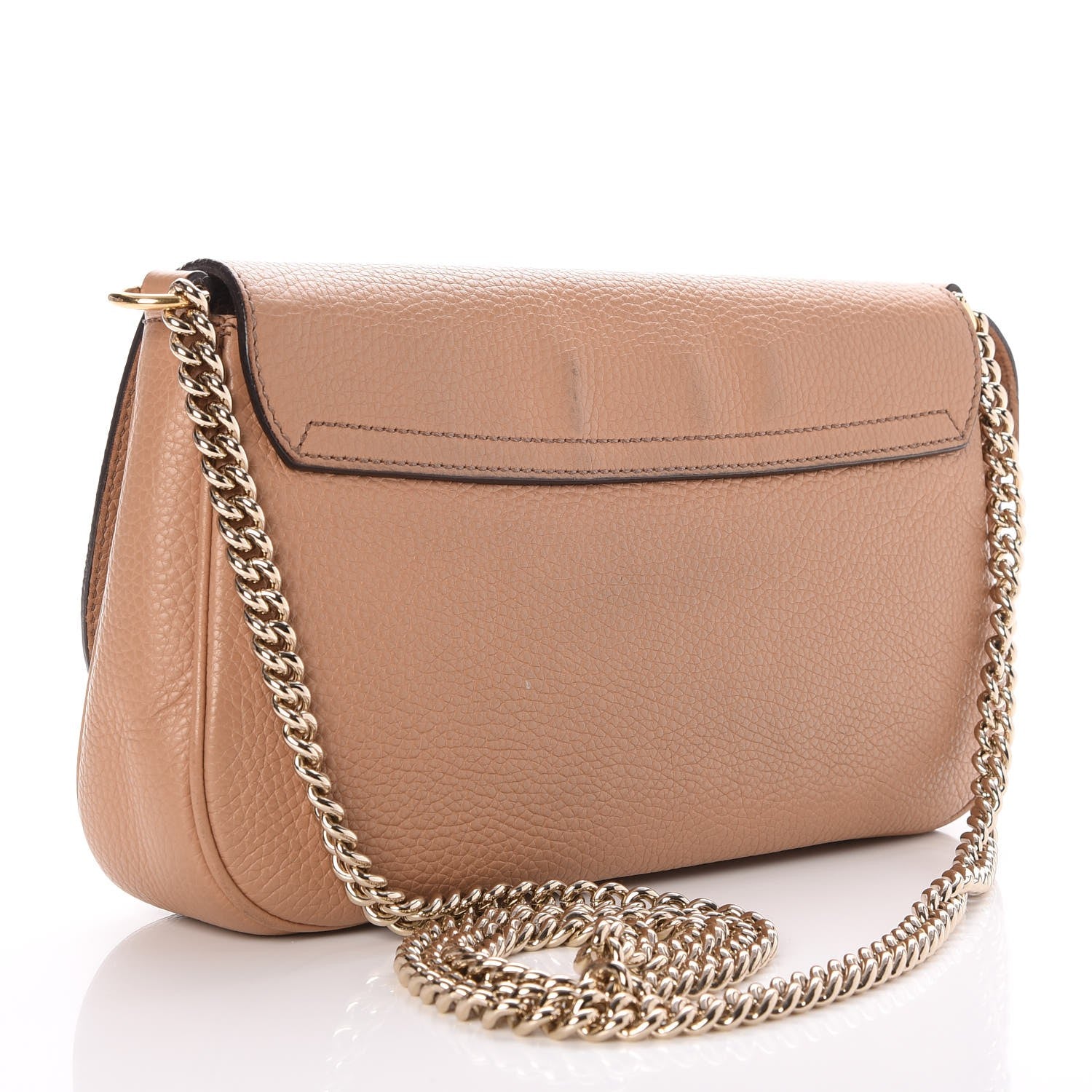 Gucci Pebbled Calfskin Medium Soho Flap Crossbody Camelia 3 of 11