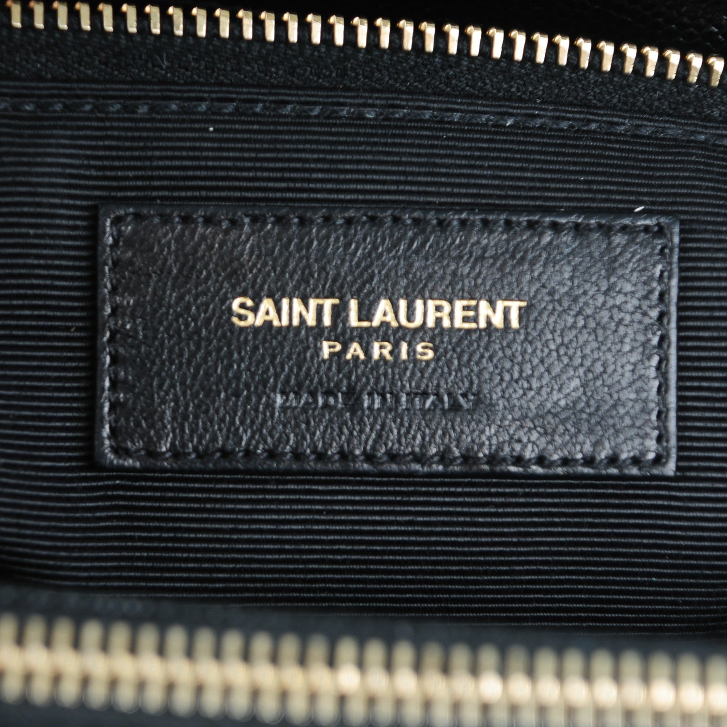 Saint Laurent Grain De Poudre Matelasse Chevron Monogram Shopping Bag Black 6 of 7
