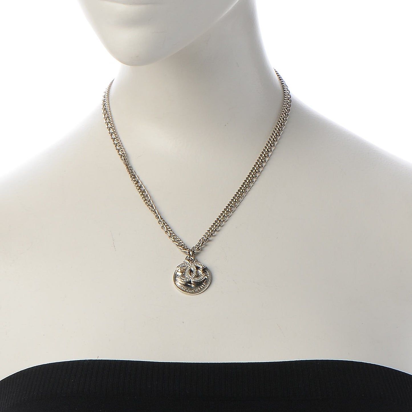 CC Coco Mademoiselle Coin Necklace Silver