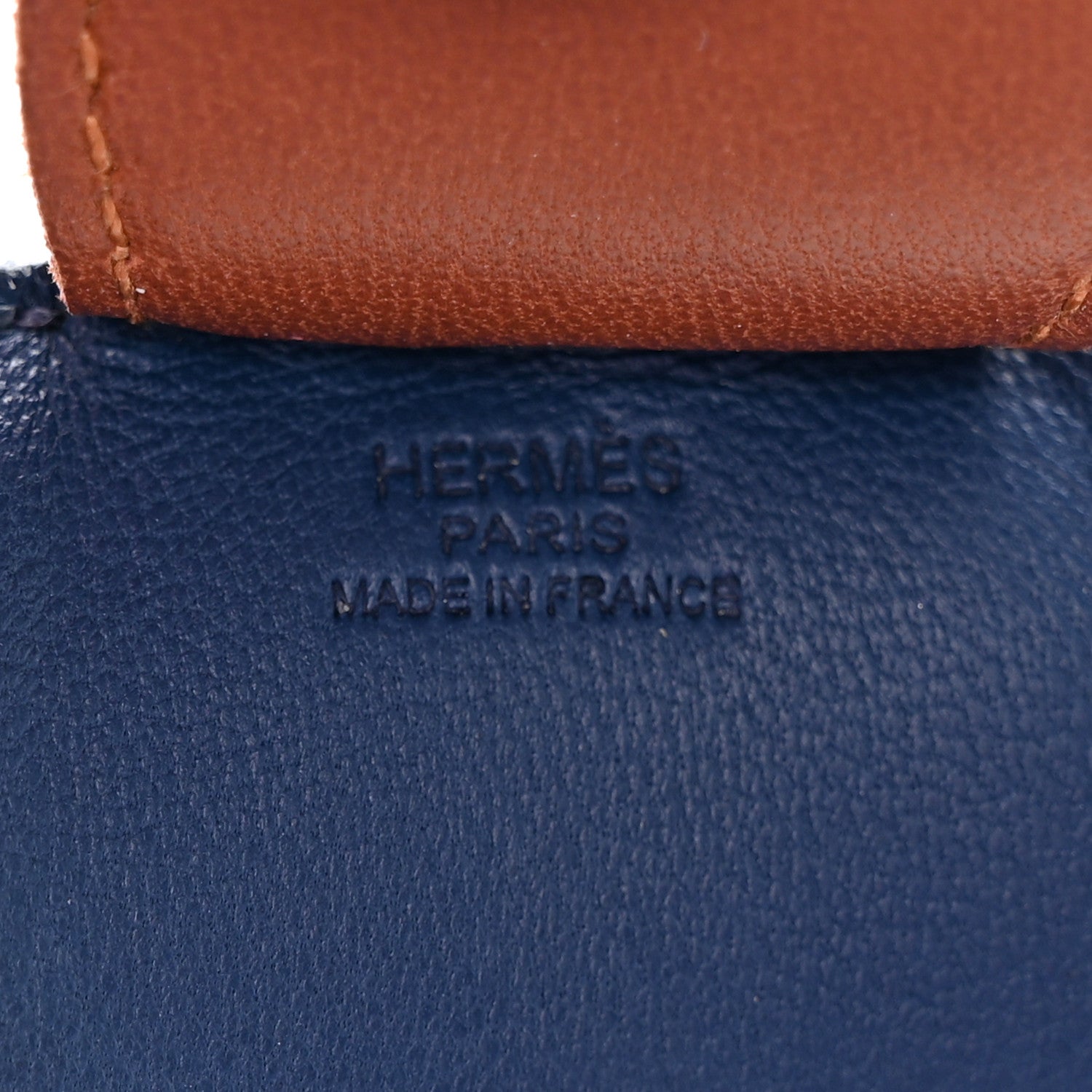 Hermes Milo Lambskin Grigri Rodeo Horse Bag Charm MM Bleu De Malte Rubis Fauve 3 of 4