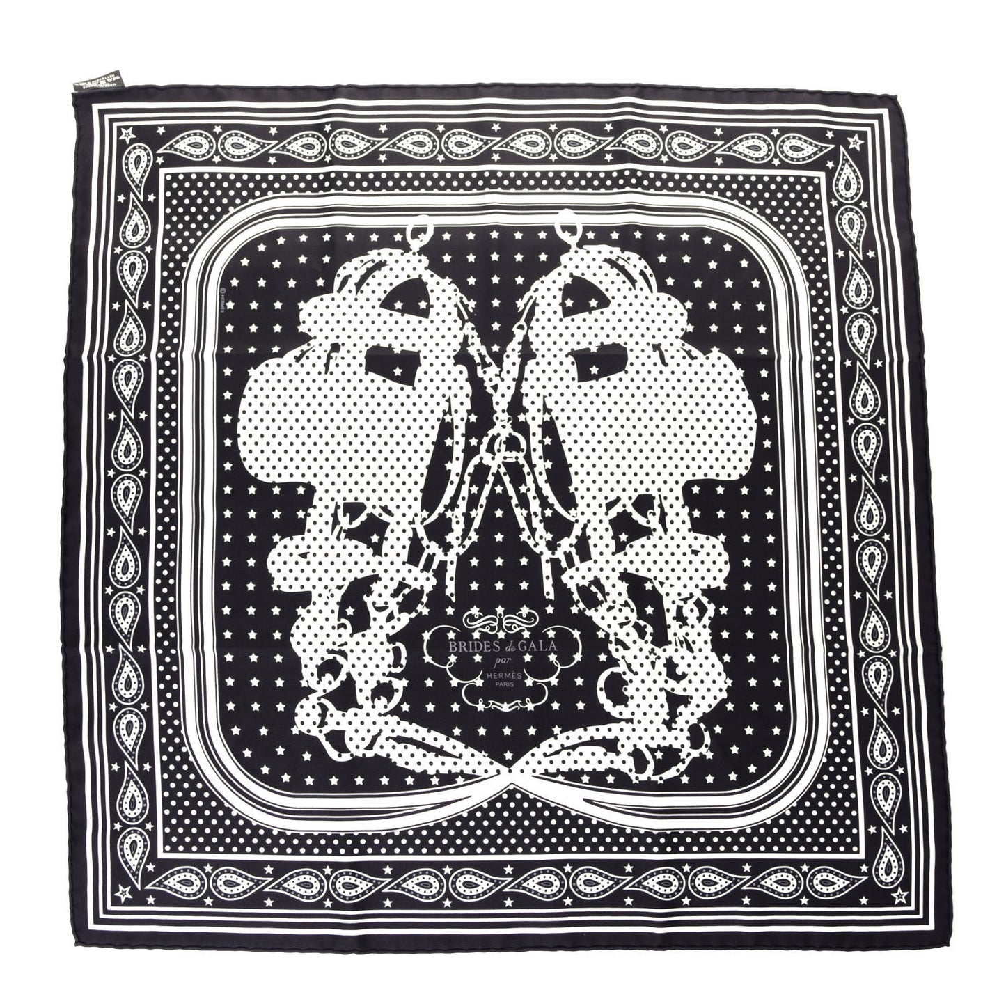 Silk Brides De Gala A Pois Bandana Scarf 55 Black White