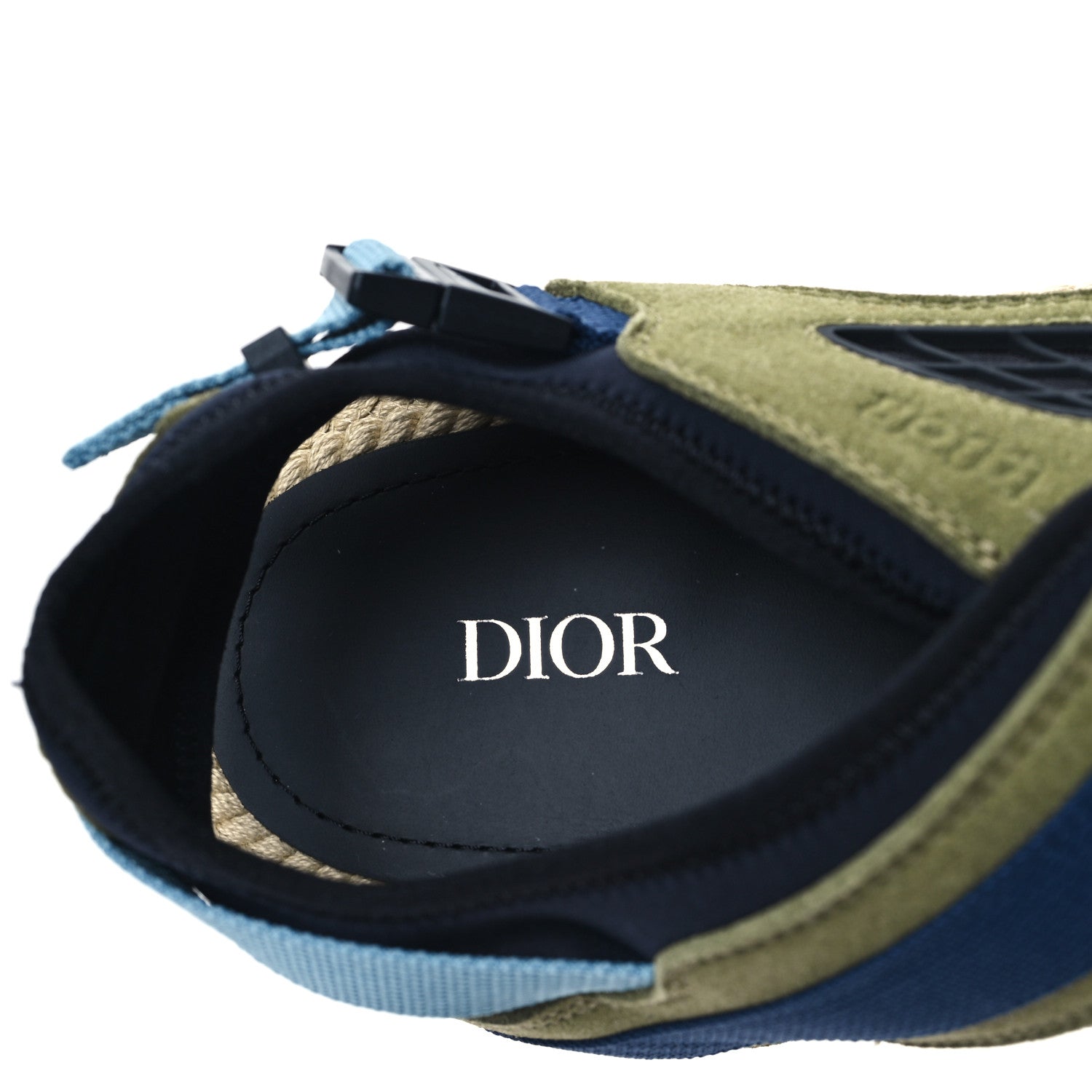 Christian Dior Suede Technical Fabric Mens Atlas Sandals 46 Green Beige 6 of 8
