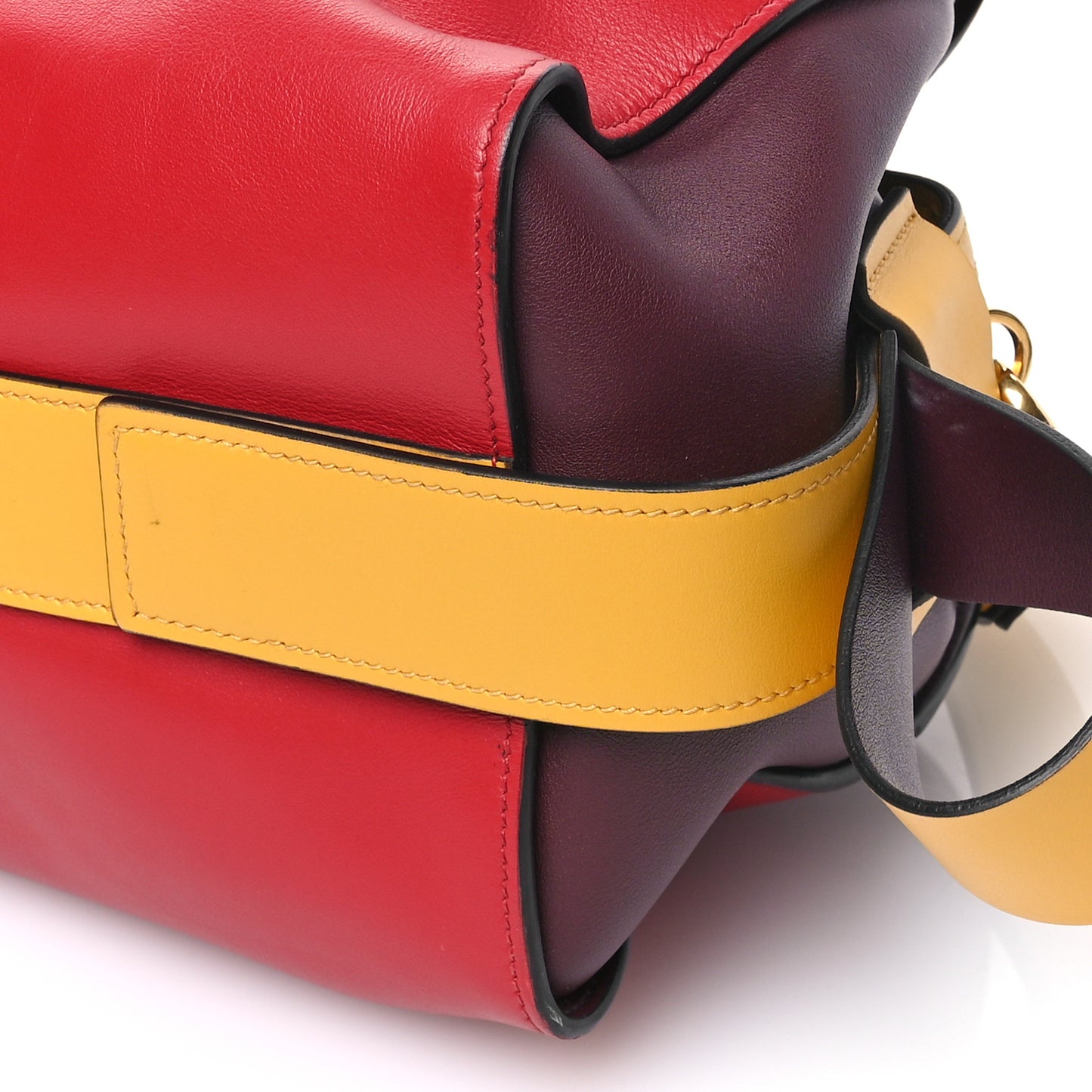 City Calf Ribbon Bowling Bag Fuoco Granata