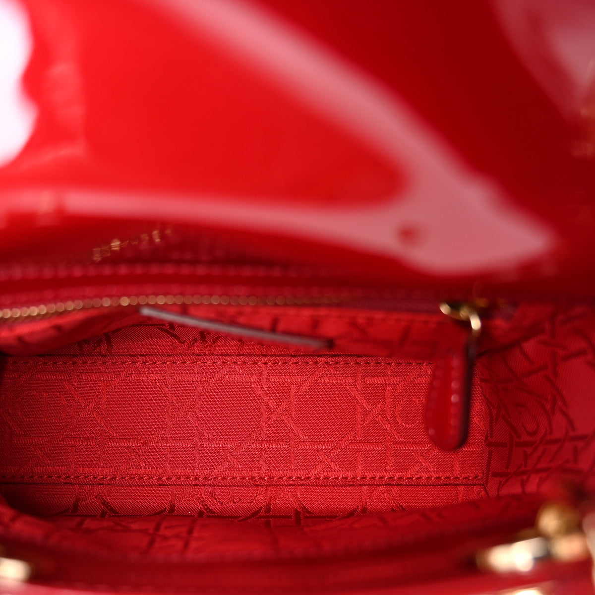Christian Dior Patent Cannage Mini Lady Dior Red 5 of 10