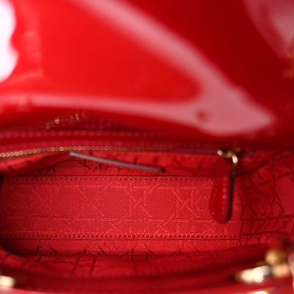Christian Dior Patent Cannage Mini Lady Dior Red 5 of 10