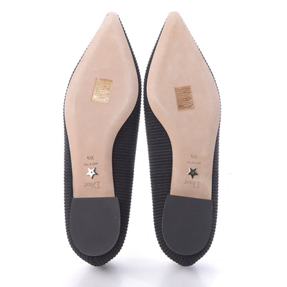 Christian Dior Fabric Ribbon Embroidered J'Adior Ballet Flats 39.5 Black 7 of 12