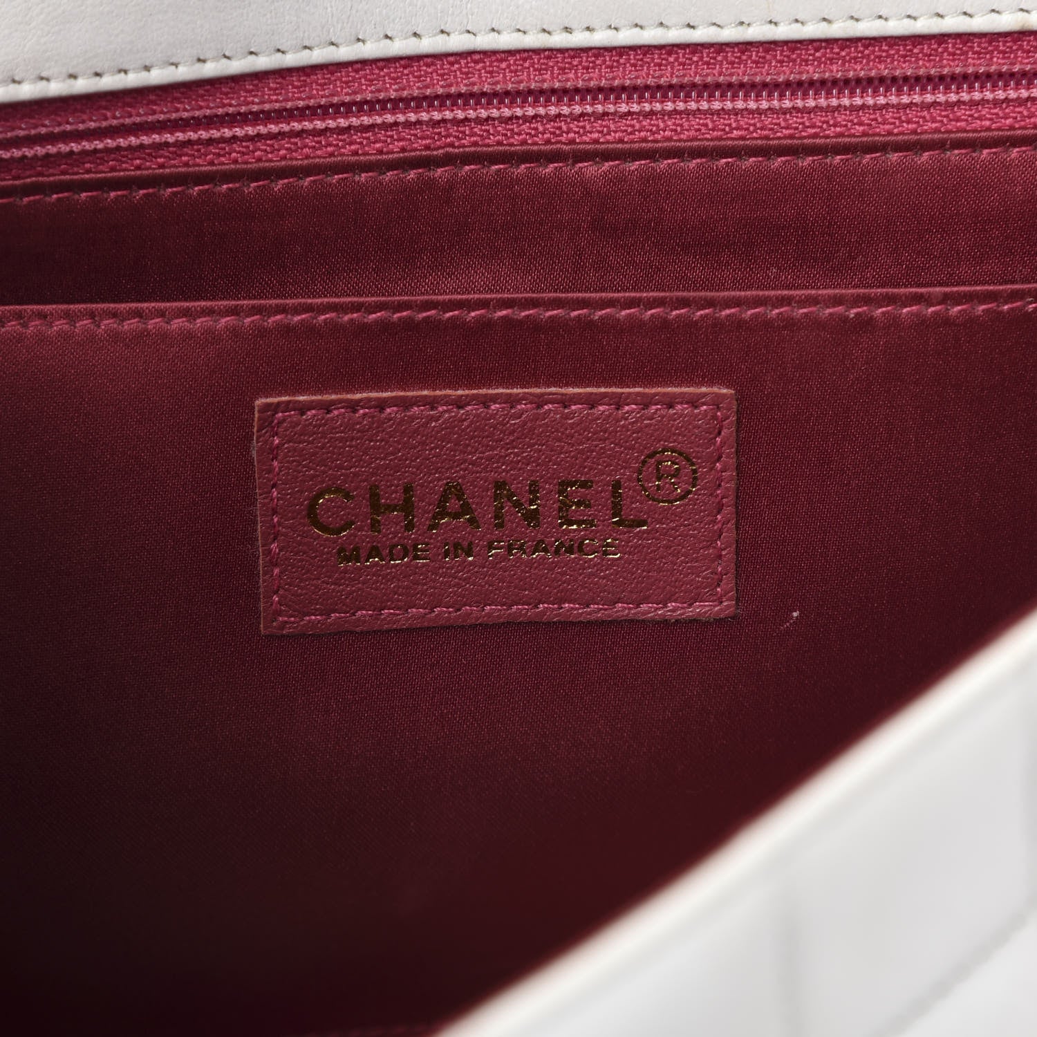 Chanel Lambskin Square Stitched Sport Flap White Red 6 of 15