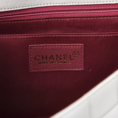 Chanel Lambskin Square Stitched Sport Flap White Red 6 of 15