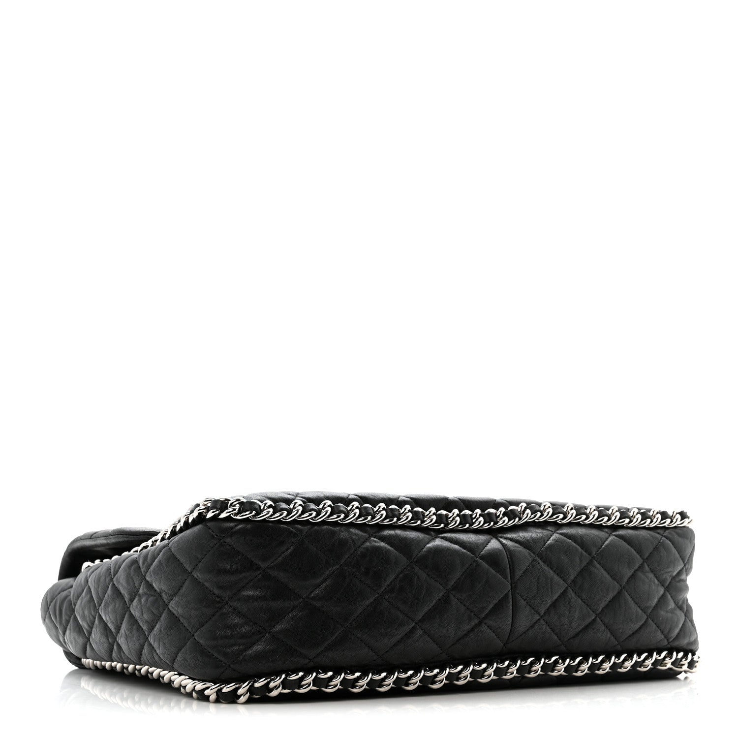 Chanel Washed Lambskin Quilted Maxi Chain Around Flap Black 4 of 12