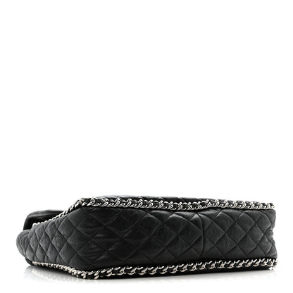 Chanel Washed Lambskin Quilted Maxi Chain Around Flap Black 4 of 12