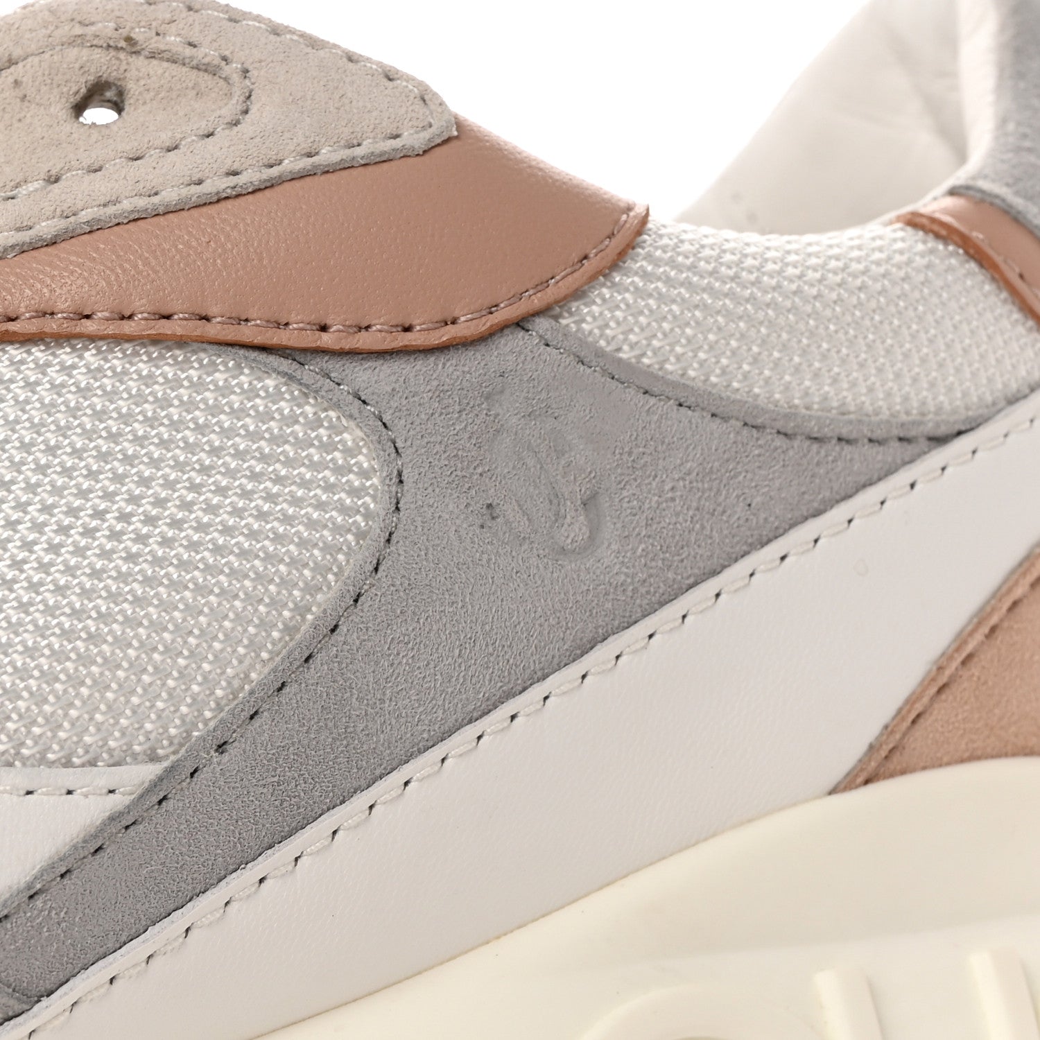 Jimmy Choo Nappa Mesh Suede Women Landon Low Top Sneakers 39.5 White Powder Pink Grey 15 of 17