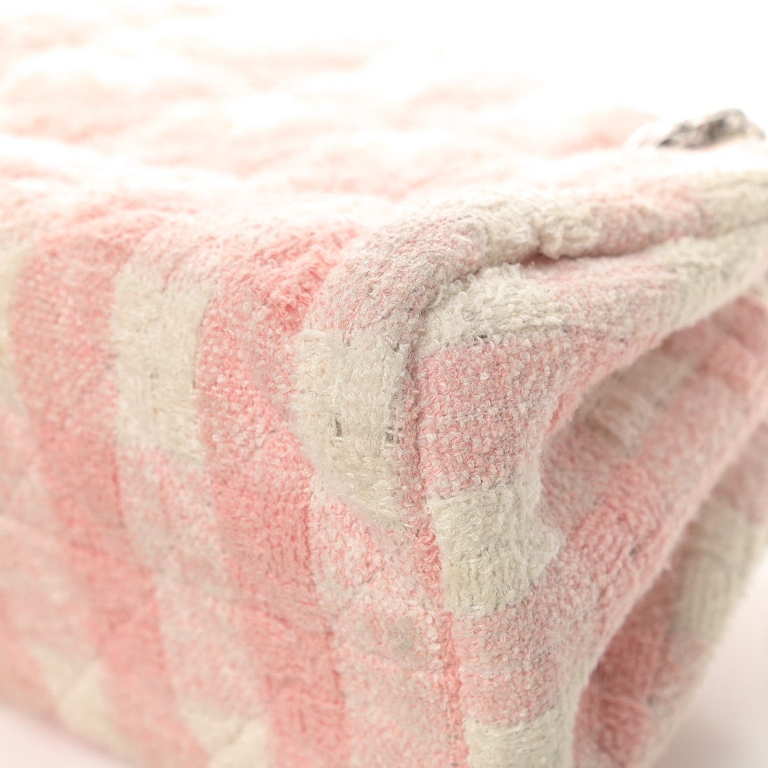 Chanel Tweed Quilted Small Just Mademoiselle Bowling Bag Pink White 11 of 12