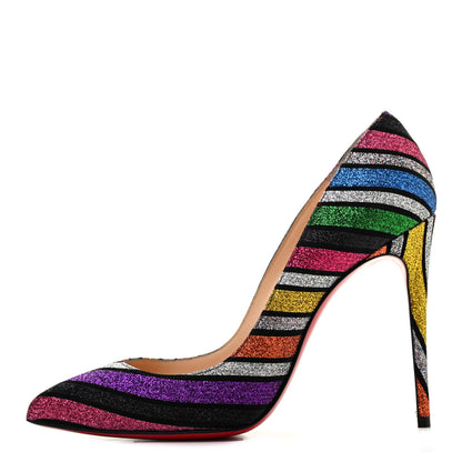 Christian Louboutin Suede Stripy Glitter Pigalle Follies 100 Pumps 36 Multicolor 1 of 7