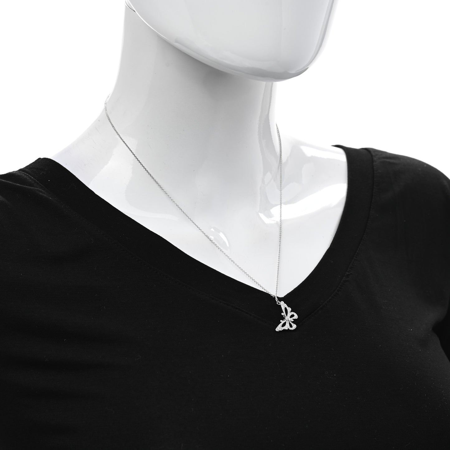 Platinum Diamond Enchant Butterfly Necklace