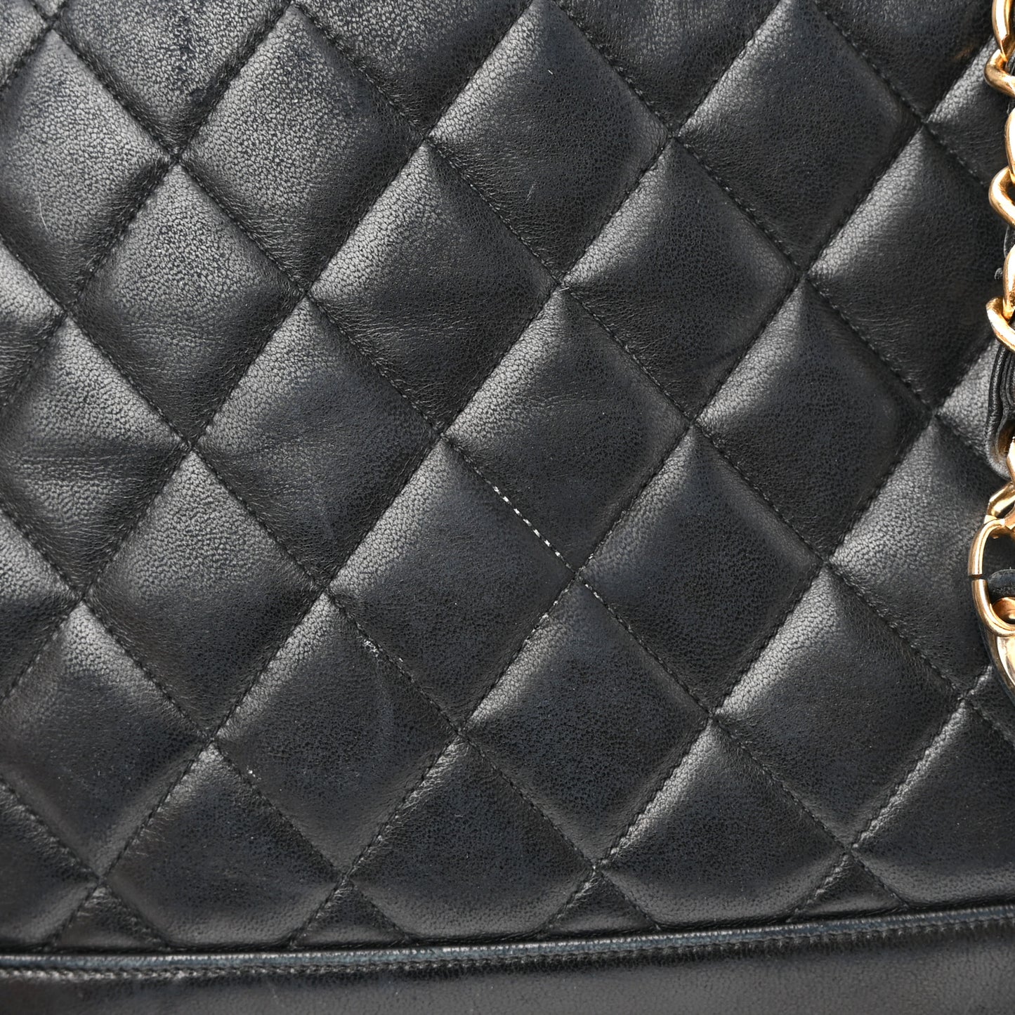 Lambskin Quilted Shoulder Bag Black