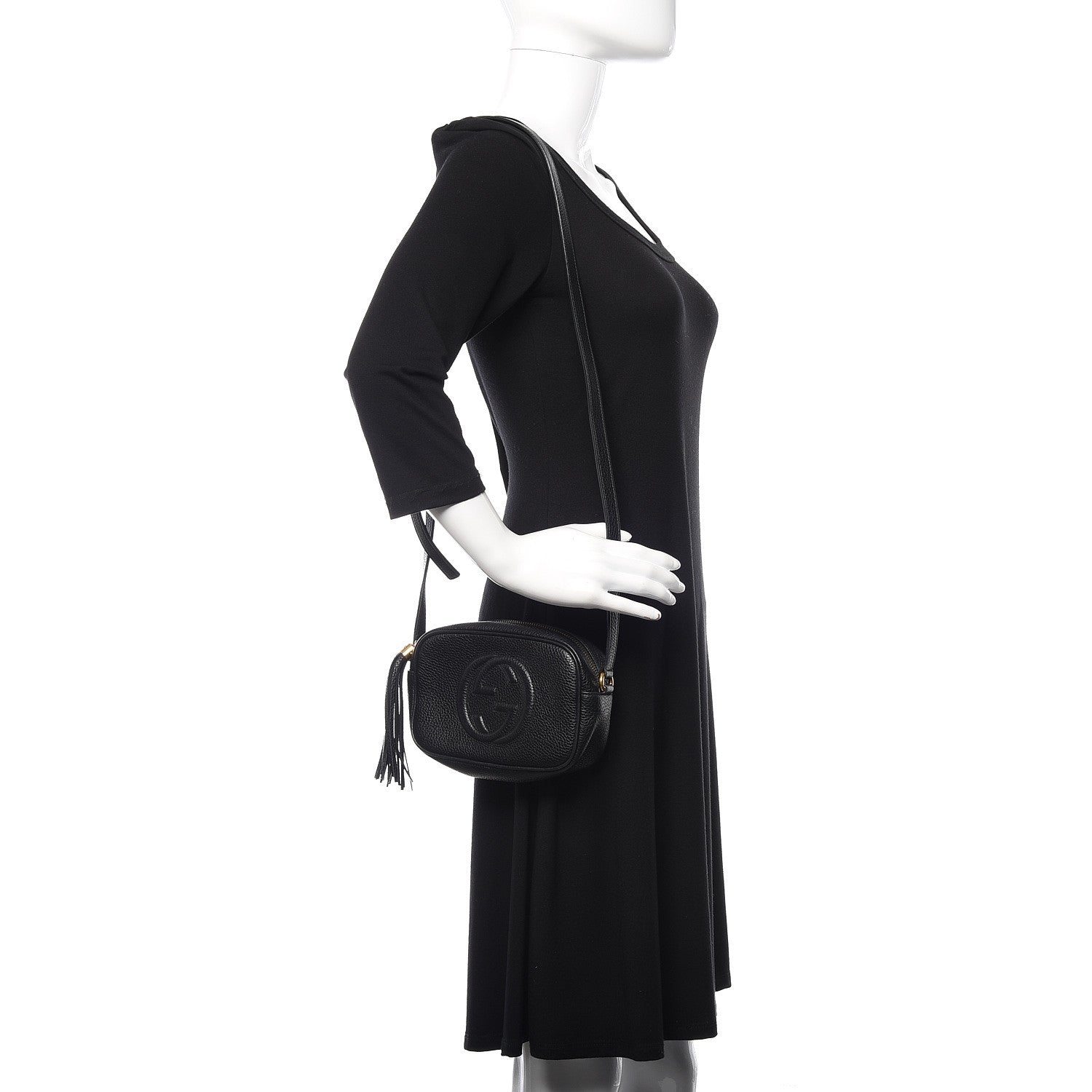 Gucci Pebbled Calfskin Mini Soho Disco Bag Black 2 of 9
