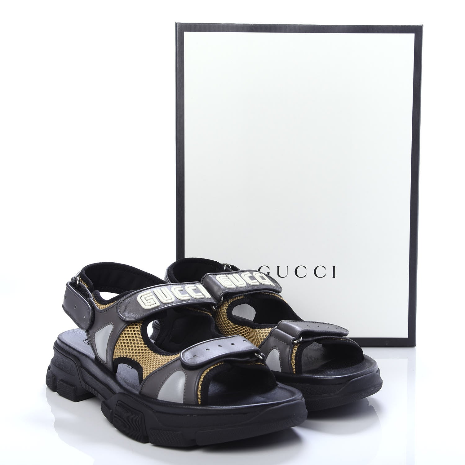 Gucci X SEGA Nappa Mesh Mens Aguru Sandals 13 Loess Black 9 of 9