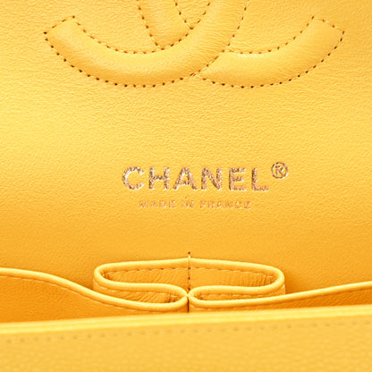 Chanel Caviar Quilted Medium Double Flap Yellow 7 of 11