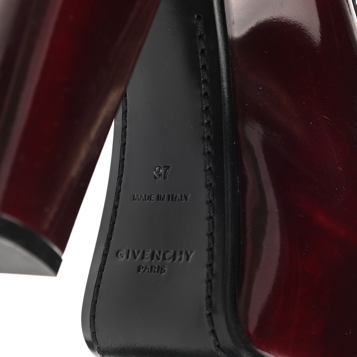 Givenchy Patent Calfskin Show Platform Loafer 37 Burgundy 6 of 8