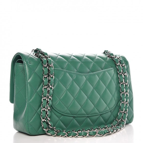 Chanel Lambskin Quilted Medium Double Flap Green 4 of 10