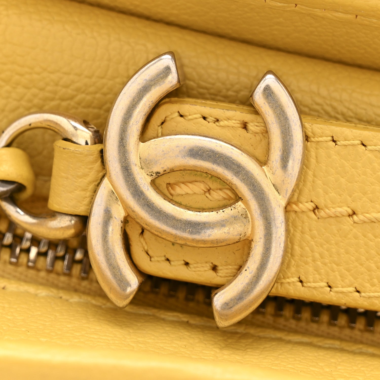 Chanel Patent Goatskin Quilted Small Gabrielle Hobo Yellow 11 of 12