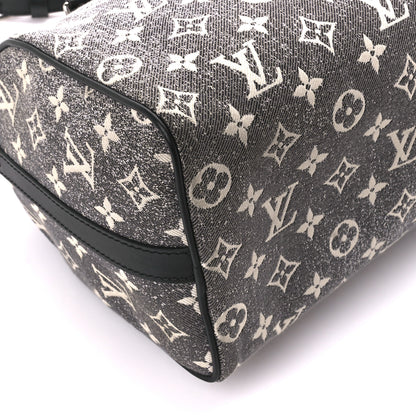 Louis Vuitton Denim Monogram Jacquard Speedy Bandouliere 25 Black 10 of 11