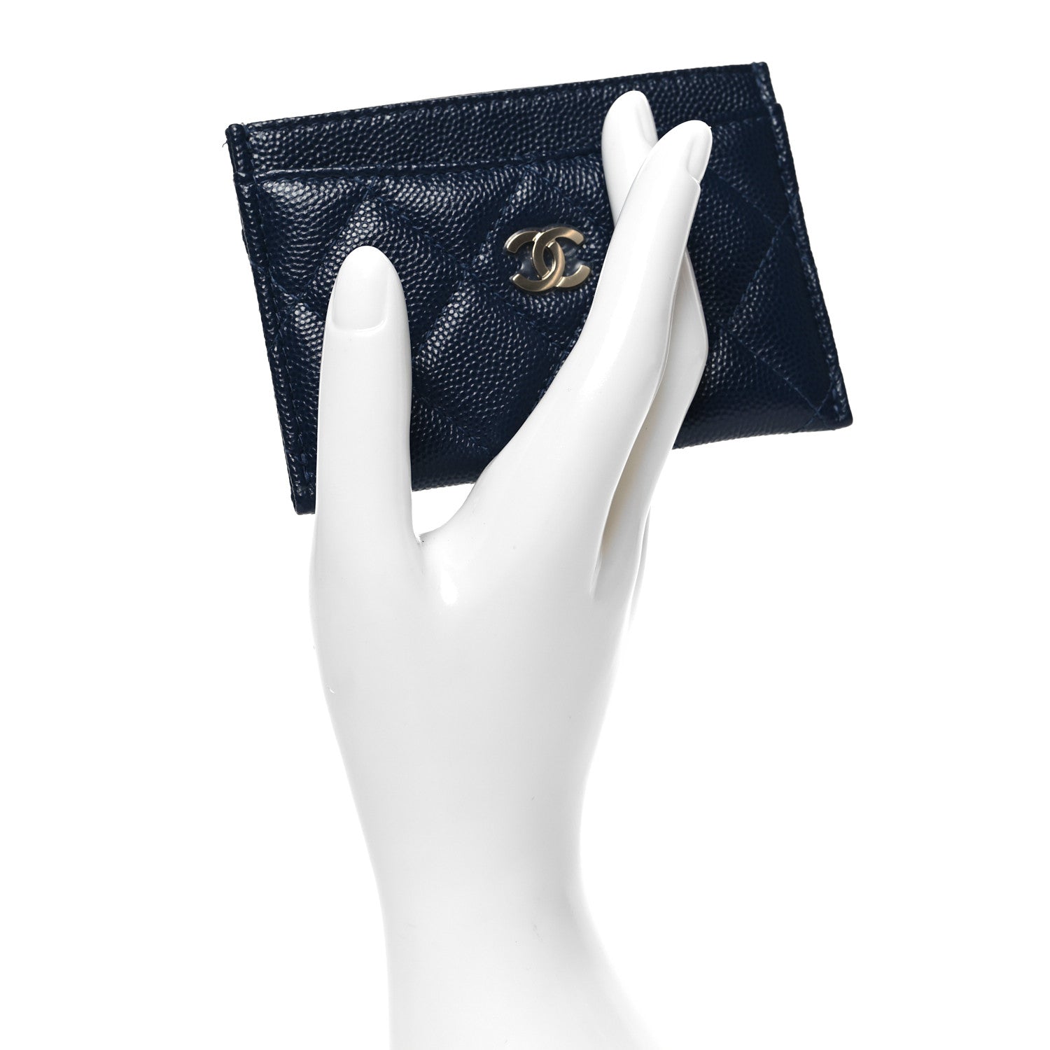 Chanel Caviar Quilted Card Holder Navy 2 of 10