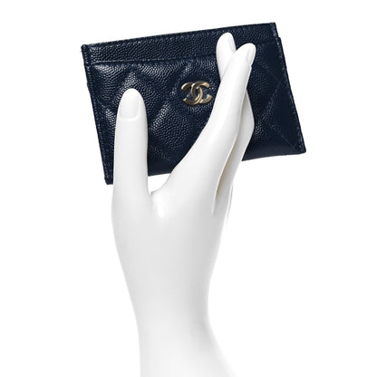 Chanel Caviar Quilted Card Holder Navy 2 of 10