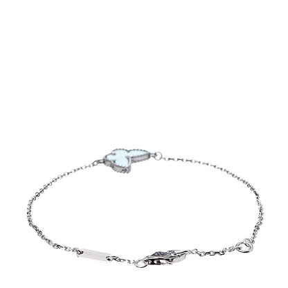 Van Cleef & Arpels 18K White Gold Turquoise Sweet Alhambra Butterfly Bracelet 3 of 7