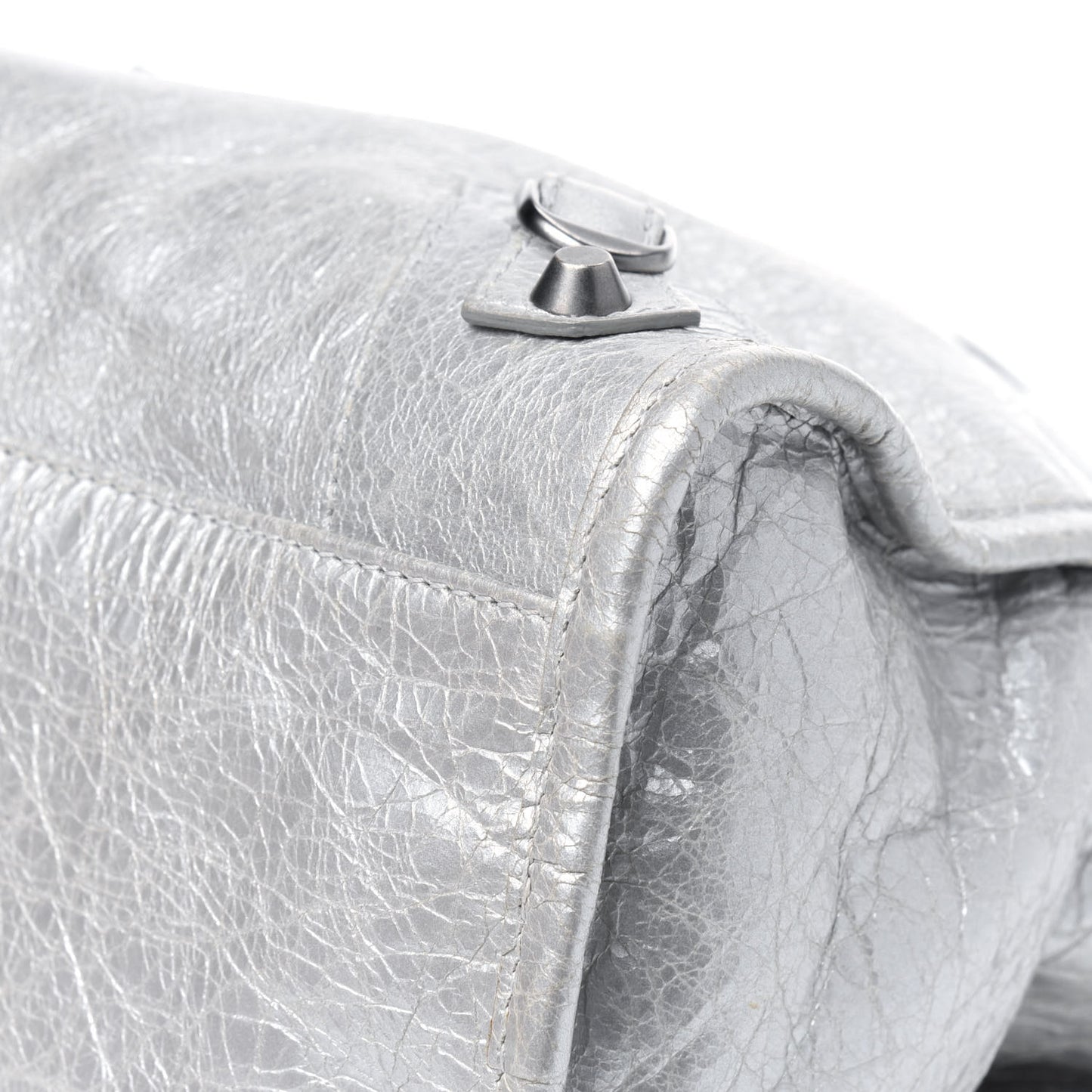 Metallic Agneau Classic Palladium Hardware City Silver