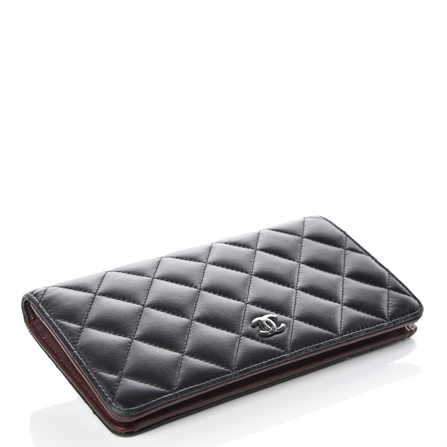Chanel Lambskin Quilted Yen Wallet Black 4 of 9
