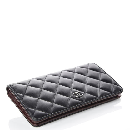 Chanel Lambskin Quilted Yen Wallet Black 4 of 9