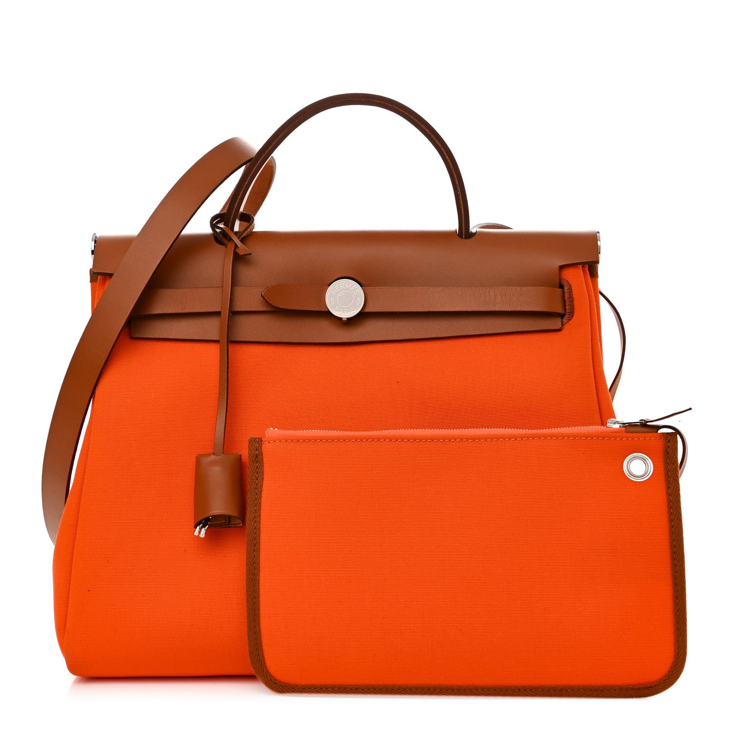 Hermes Vache Hunter Toile Herbag Zip 31 PM Orange 1 of 11