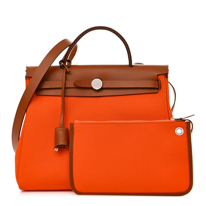 Hermes Vache Hunter Toile Herbag Zip 31 PM Orange 1 of 11
