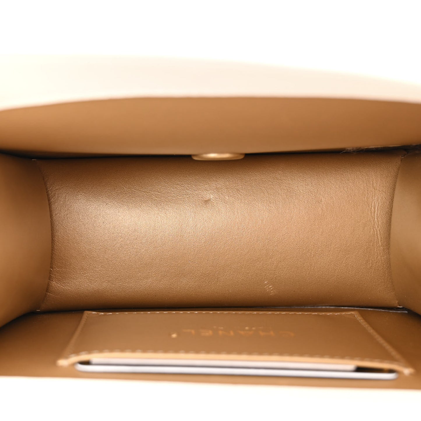 Calfskin Quilted Crystal Pearl Small Flap Bag White