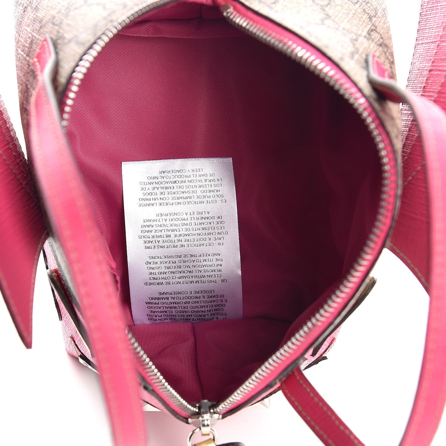 GG Supreme Monogram Kid's Bat Top Handle Bag Pink