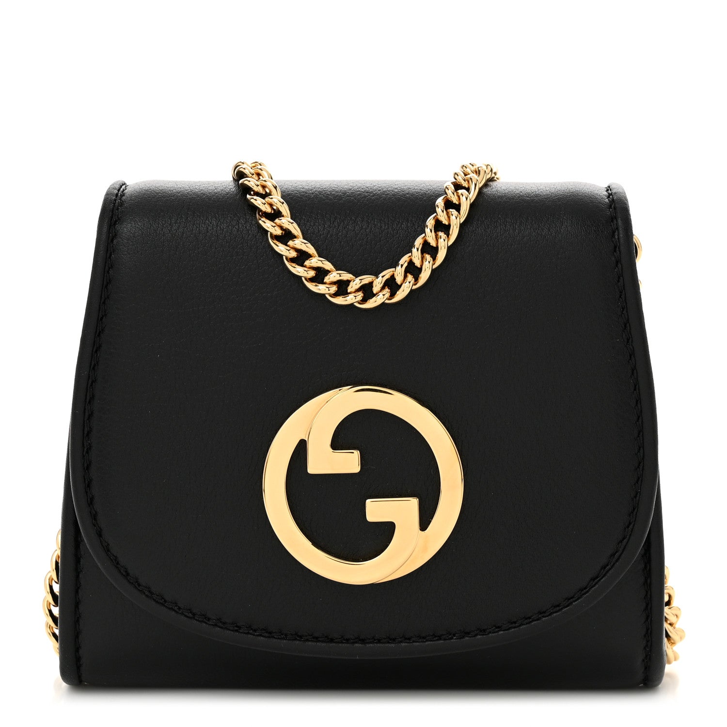 Gucci Roxy Calfskin Medium Blondie Chain Wallet Black 1 of 11
