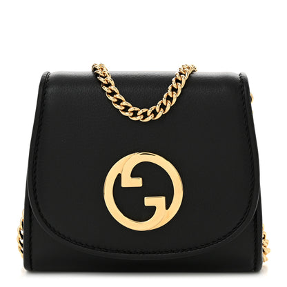 Gucci Roxy Calfskin Medium Blondie Chain Wallet Black 1 of 11