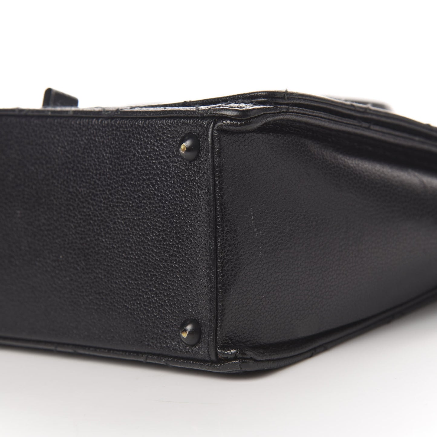 Calfskin Stitched Mademoiselle Flap Black