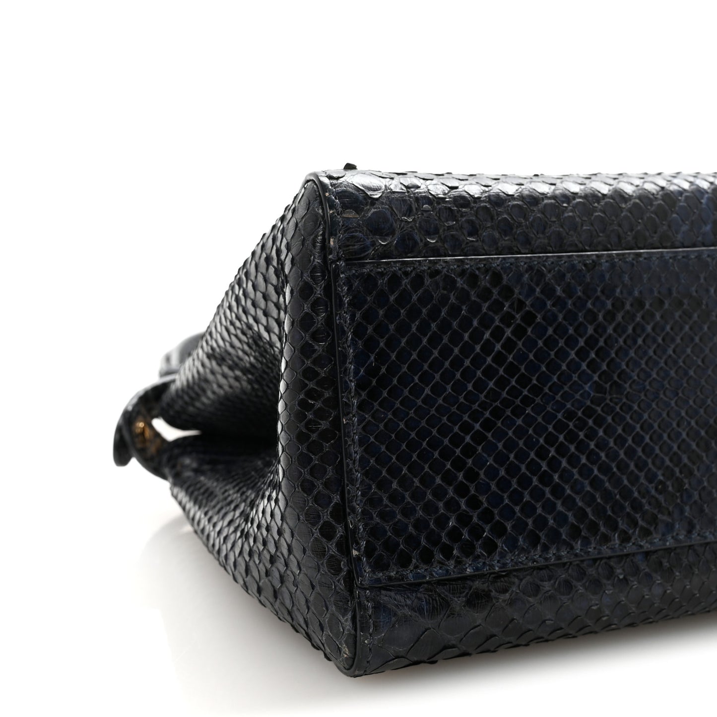 Python Shiny Nappa Mini Peekaboo Iconic Satchel Blue Jeans