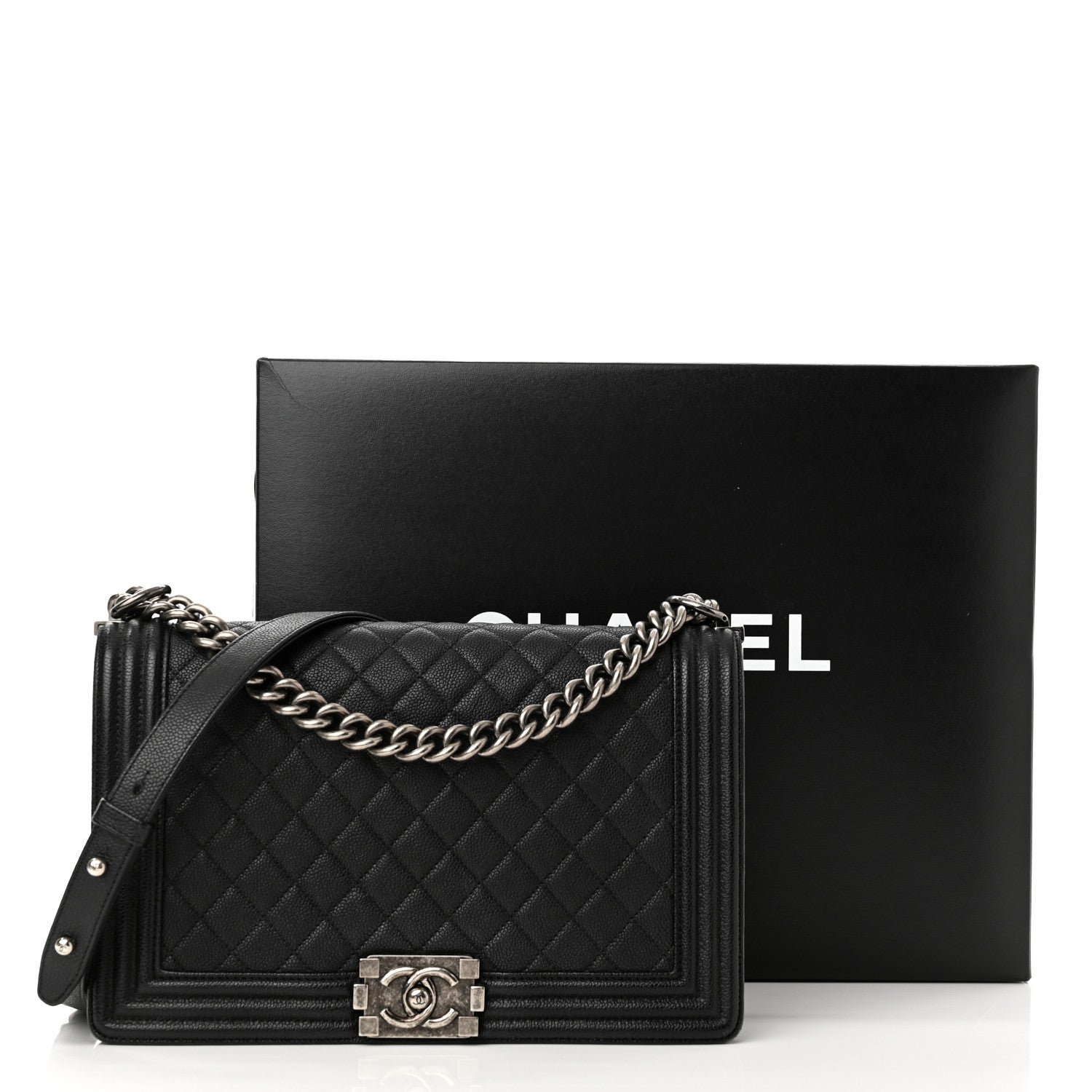 Chanel Caviar Quilted New Medium Boy Flap Black 12 of 12